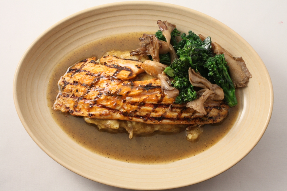 Bass in Apricot-Tomatillo Sauce